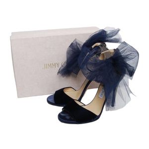 JIMMY CHOO | Women's Shoes | Lilyth Mesh Bow Heels in Navy Blue | Fits US Size 8